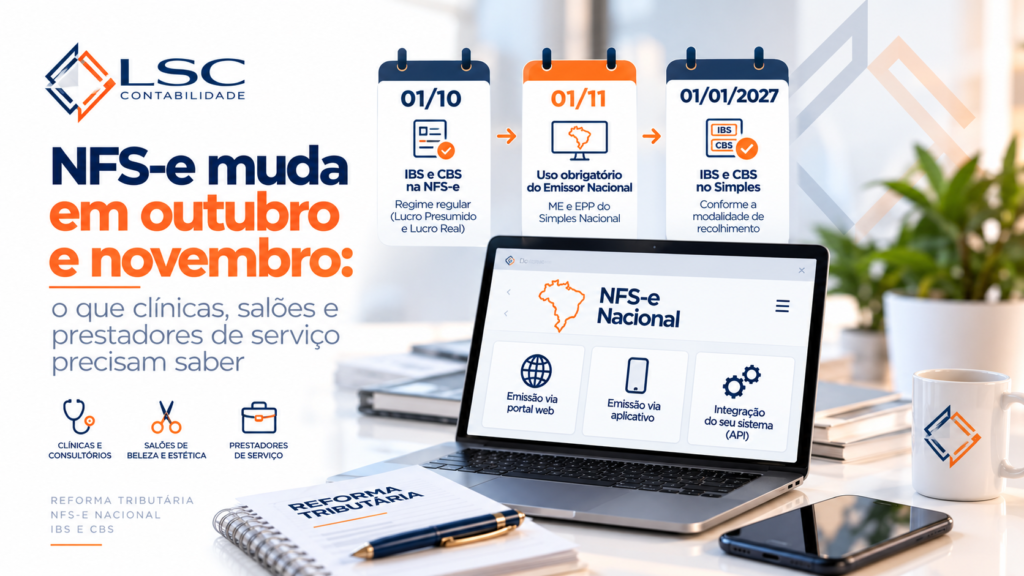 NFS-e muda em outubro e novembro: o que clínicas, salões e prestadores de serviço precisam saber