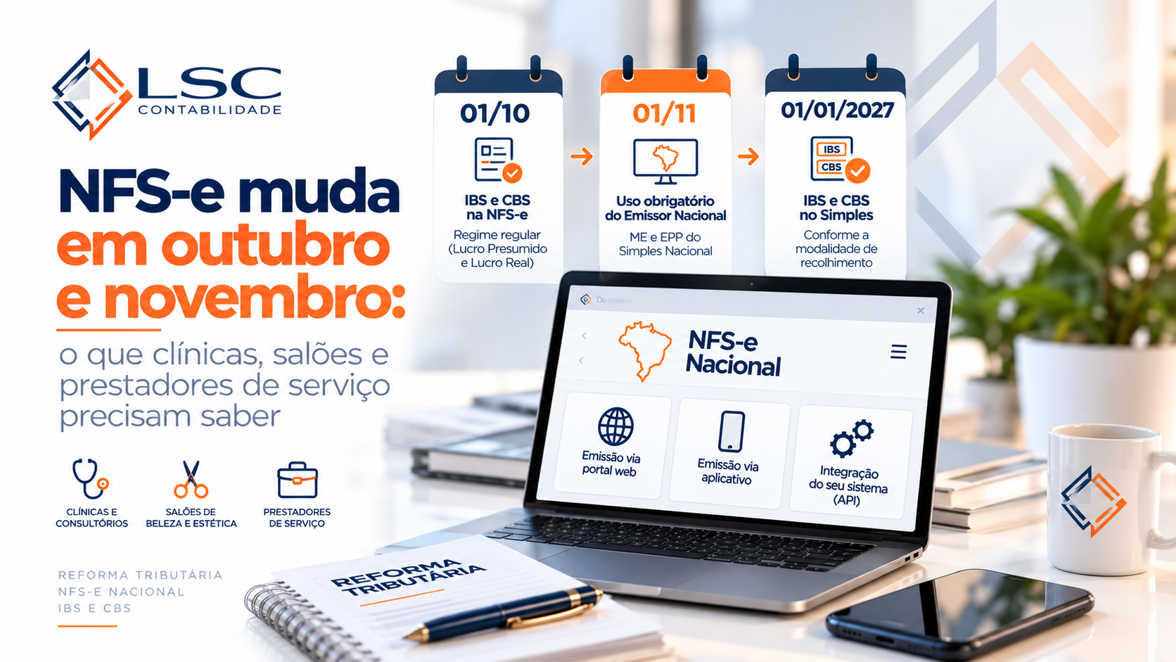 NFS-e muda em outubro e novembro: o que clínicas, salões e prestadores de serviço precisam saber